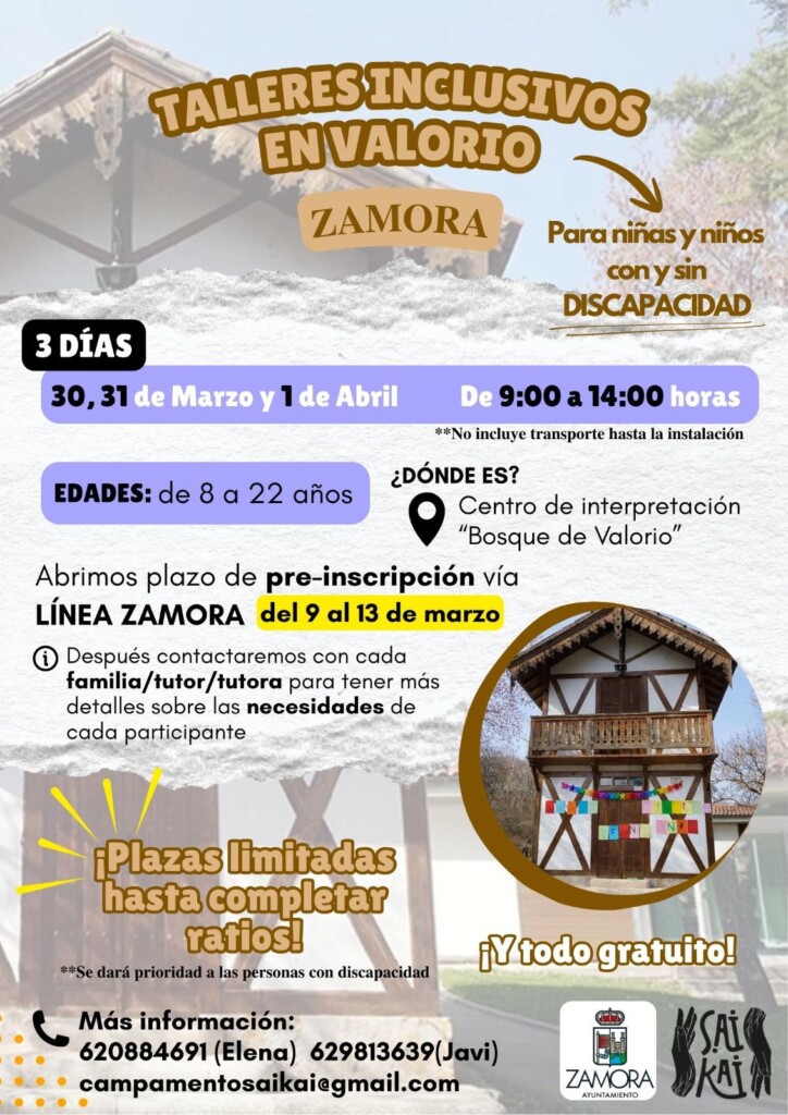 !ABRIMOS PRE-INSCRIPCIÓN PARA NUESTRO TALLERES INCLUSIVOS EN ZAMORA¡ | DIVERSIDAD FUNCIONAL